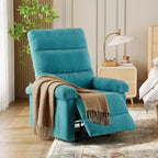Recliner Chair for Adults, Manual Fabric Recliner with Side Pocket, Adjustable Single Sofa with Ergonomic Back Support for Living Room, Bedroom