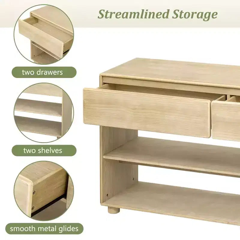 58 Entryway Console Table with 2 Drawers, 3 Tier Narrow Long Sofa Table, Behind Couch Console Table for Living Room Foyer and Hallway