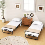 Lit pliant avec matelas 75 x 39, lit d'appoint double avec matelas en mousse à mémoire de forme et oreiller