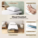 Lit pliant avec matelas 75 x 39, lit d'appoint double avec matelas en mousse à mémoire de forme et oreiller