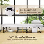 Lit pliant avec matelas 75 x 39, lit d'appoint double avec matelas en mousse à mémoire de forme et oreiller