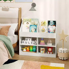 Étagère à livres 3 niveaux pour enfants avec présentoir et 4 compartiments pour chambre d'enfant salle de jeux