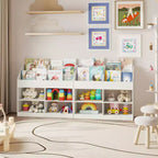 Étagère à livres 3 niveaux pour enfants avec présentoir et 4 compartiments pour chambre d'enfant salle de jeux