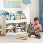 Étagère à livres 3 niveaux pour enfants avec présentoir et 4 compartiments pour chambre d'enfant salle de jeux