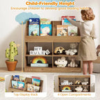Étagère à livres 3 niveaux pour enfants avec présentoir et 4 compartiments pour chambre d'enfant salle de jeux