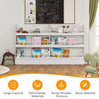 Étagère à Livres pour Enfants 3 Niveaux Rangement Jouets avec Kits Anti-basculement