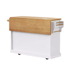 Îlot de cuisine avec abattant et roulettes, chariot de rangement de cuisine avec tiroirs et étagère, îlot de cuisine roulant avec prise de courant