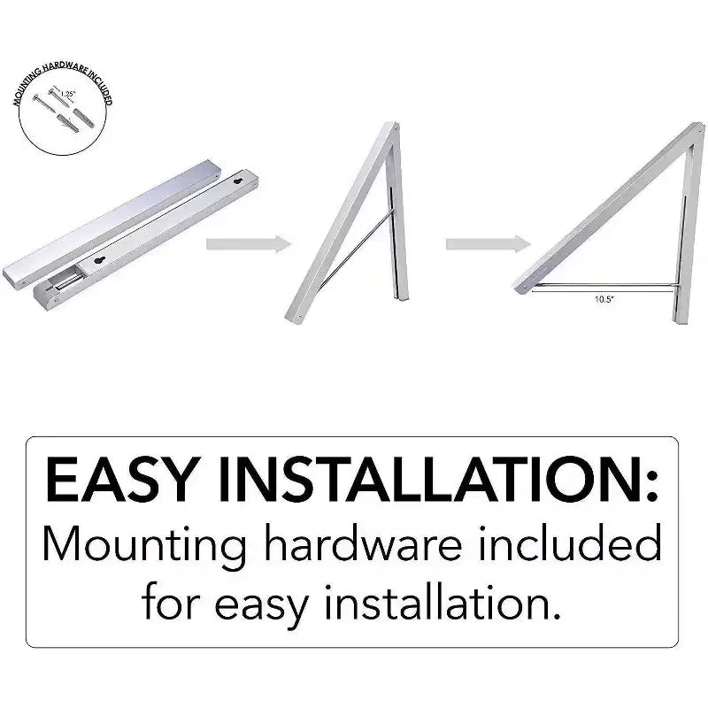 Wall-Mounted Retractable Single Foldable Clothing Rack (Chrome)