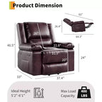 Fauteuil inclinable électrique releveur, siège de cinéma maison avec soutien lombaire, canapé inclinable en cuir PU avec dossier et jambes réglables, fauteuil inclinable électrique pour personnes âgées