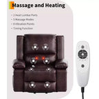 Fauteuil inclinable électrique releveur, siège de cinéma maison avec soutien lombaire, canapé inclinable en cuir PU avec dossier et jambes réglables, fauteuil inclinable électrique pour personnes âgées