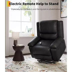 Fauteuil inclinable électrique releveur, siège de cinéma maison avec soutien lombaire, canapé inclinable en cuir PU avec dossier et jambes réglables, fauteuil inclinable électrique pour personnes âgées