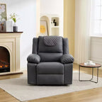 Fauteuil inclinable manuel adulte avec chauffage et massage - Ajustement avant/arrière 135°, poches latérales de rangement et télécommande, idéal pour le salon et la chambre à coucher