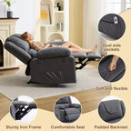 Fauteuil inclinable manuel adulte avec chauffage et massage - Ajustement avant/arrière 135°, poches latérales de rangement et télécommande, idéal pour le salon et la chambre à coucher