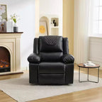 Fauteuil inclinable manuel adulte avec chauffage et massage - Ajustement avant/arrière 135°, poches latérales de rangement et télécommande, idéal pour le salon et la chambre à coucher