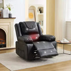 Adult Manual Recliner with Heating & Massage - 135 Front/Rear Adjustment, Side Storage Pockets & Remote Control, Ideal for Living Room & Bedroom