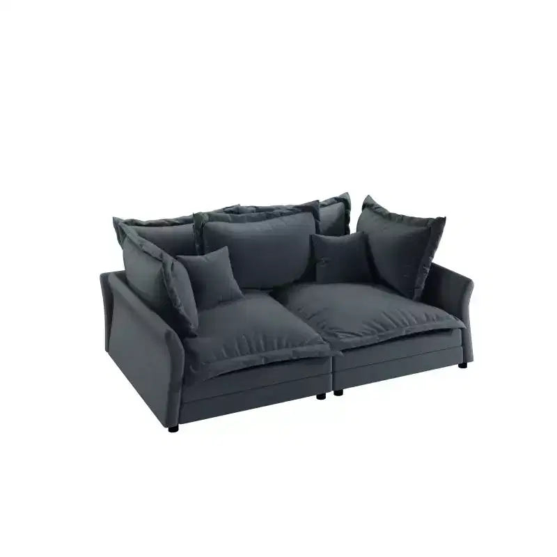 90.55 Modern Sofa Couch, Comfy Upholstered Deep Seat Sofa with Pillows, Convertible Loveseat for Living Room Bedroom Apartment Office