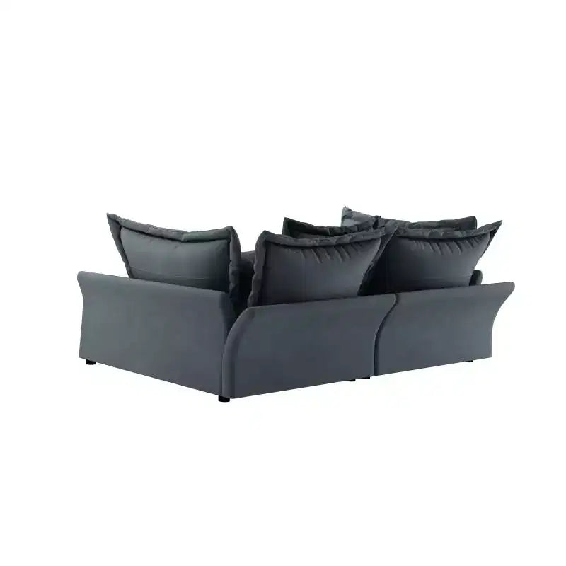 90.55 Modern Sofa Couch, Comfy Upholstered Deep Seat Sofa with Pillows, Convertible Loveseat for Living Room Bedroom Apartment Office