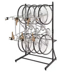 Freestanding Bike Rack for 5 Bicycles, Vertical Bike Rack with 300 Lbs Capacity, Adjustable Height Indoor Bike Storage Rack, Black