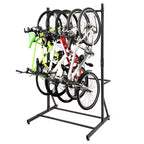 Range-vélos autoportant pour 5 vélos, support à vélos vertical d'une capacité de 136 kg, support de rangement intérieur pour vélos à hauteur réglable, noir