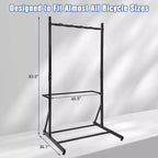Range-vélos autoportant pour 5 vélos, support à vélos vertical d'une capacité de 136 kg, support de rangement intérieur pour vélos à hauteur réglable, noir