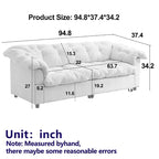 Canapé nuage moderne en chenille de 240,8 cm avec assise profonde pour salon, chambre, bureau