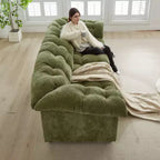 Canapé nuage moderne en chenille de 240,8 cm avec assise profonde pour salon, chambre, bureau