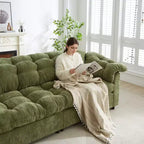 Canapé nuage moderne en chenille de 240,8 cm avec assise profonde pour salon, chambre, bureau