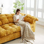 Canapé nuage moderne en chenille de 240,8 cm avec assise profonde pour salon, chambre, bureau