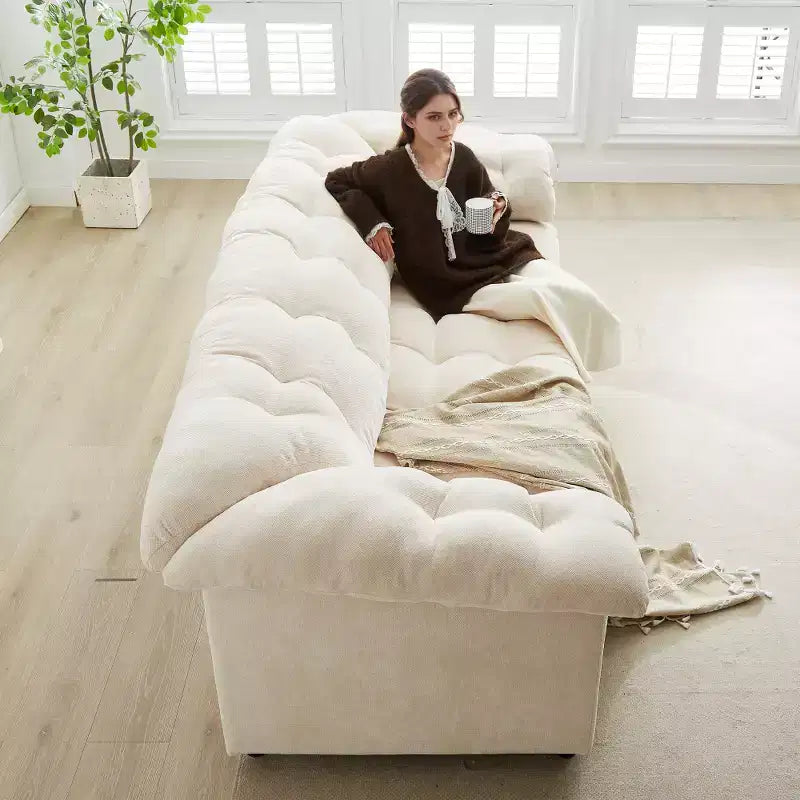 94.8" Modern Chenille Cloud Sofa with Deep Seat for Living Room, Bedroom, Office