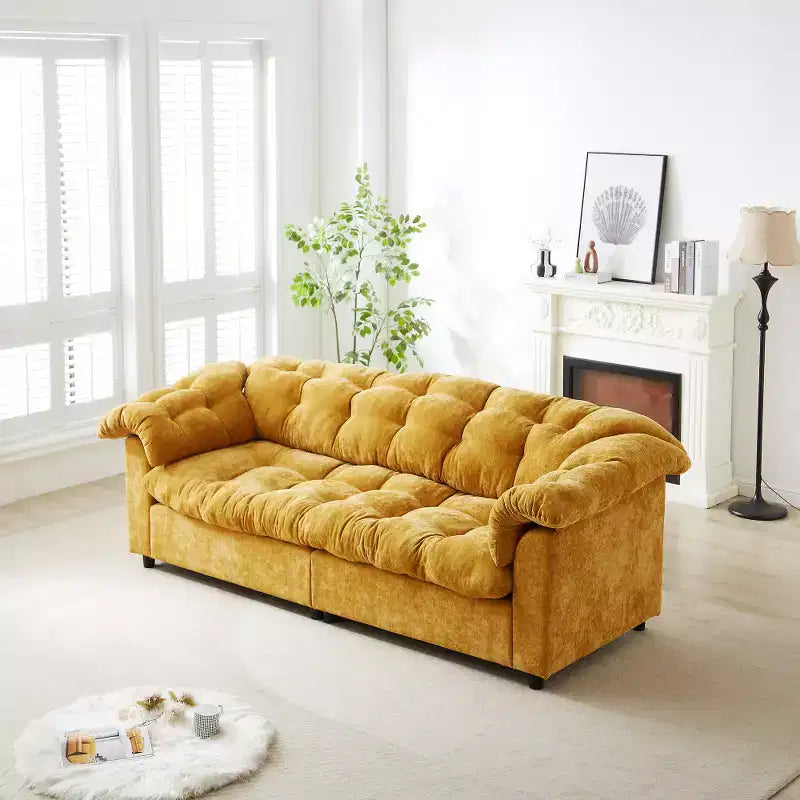 94.8" Modern Chenille Cloud Sofa with Deep Seat for Living Room, Bedroom, Office