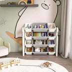 Organisateur de rangement de jouets pour enfants, étagère à 2 niveaux, 12 bacs de rangement, salle de jeux, chambre d'enfants, salle de classe