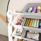 Organisateur de rangement de jouets pour enfants, étagère à 2 niveaux, 12 bacs de rangement, salle de jeux, chambre d'enfants, salle de classe