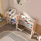 Organisateur de rangement de jouets pour enfants, étagère à 2 niveaux, 12 bacs de rangement, salle de jeux, chambre d'enfants, salle de classe