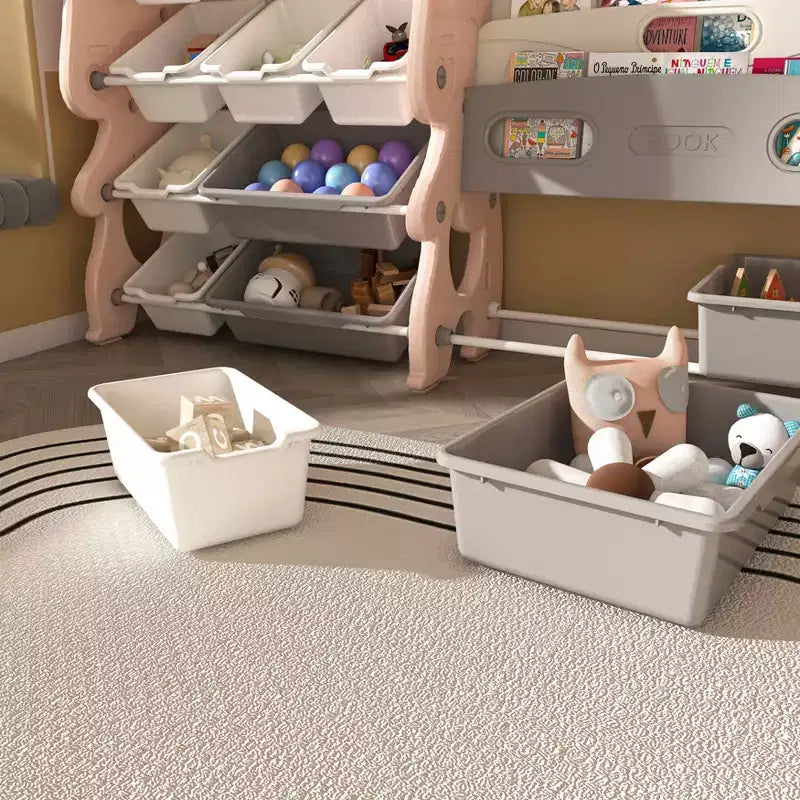 Kids Toy Storage Organizer, 2 Tier Bookshelf 12 Toy Bins, Playroom Bedroom Kids Room Classroom
