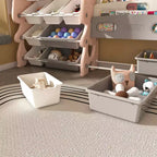 Organisateur de rangement de jouets pour enfants, étagère à 2 niveaux, 12 bacs de rangement, salle de jeux, chambre d'enfants, salle de classe