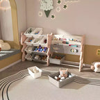 Organisateur de rangement de jouets pour enfants, étagère à 2 niveaux, 12 bacs de rangement, salle de jeux, chambre d'enfants, salle de classe