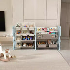 Organisateur de rangement de jouets pour enfants, étagère à 2 niveaux, 12 bacs de rangement, salle de jeux, chambre d'enfants, salle de classe