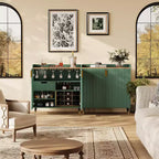 Meuble à liqueur moderne avec casier à vin et buffet, portes en verre cannelé et tiroirs de rangement pour cuisine, salle à manger