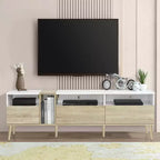 Clihome Modern TV with 3 Drawers and Open Shelves, Media Console Table for TVs up to 80'', Entertainment Center for Living Room,Color-Matching Design