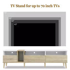 Meuble TV moderne avec 3 tiroirs et étagères ouvertes, console multimédia pour téléviseurs jusqu'à 80 pouces, centre de divertissement pour salon, design assorti aux couleurs