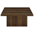 Table basse cocktail carrée en bois d'ingénierie – Noir mat avec placage façon grain de bois