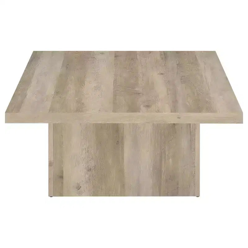 Square Engineered Wood Cocktail Coffee Table - Matte Black with Wood Grain Veneer