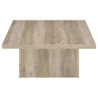 Table basse cocktail carrée en bois d'ingénierie – Noir mat avec placage façon grain de bois