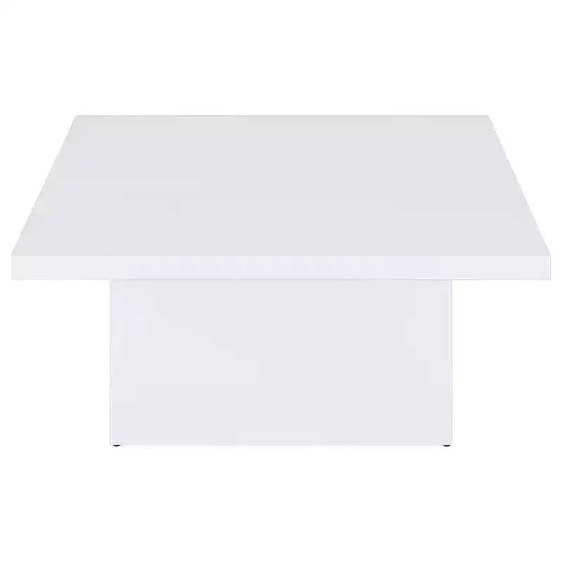 Square Engineered Wood Cocktail Coffee Table - Matte Black with Wood Grain Veneer