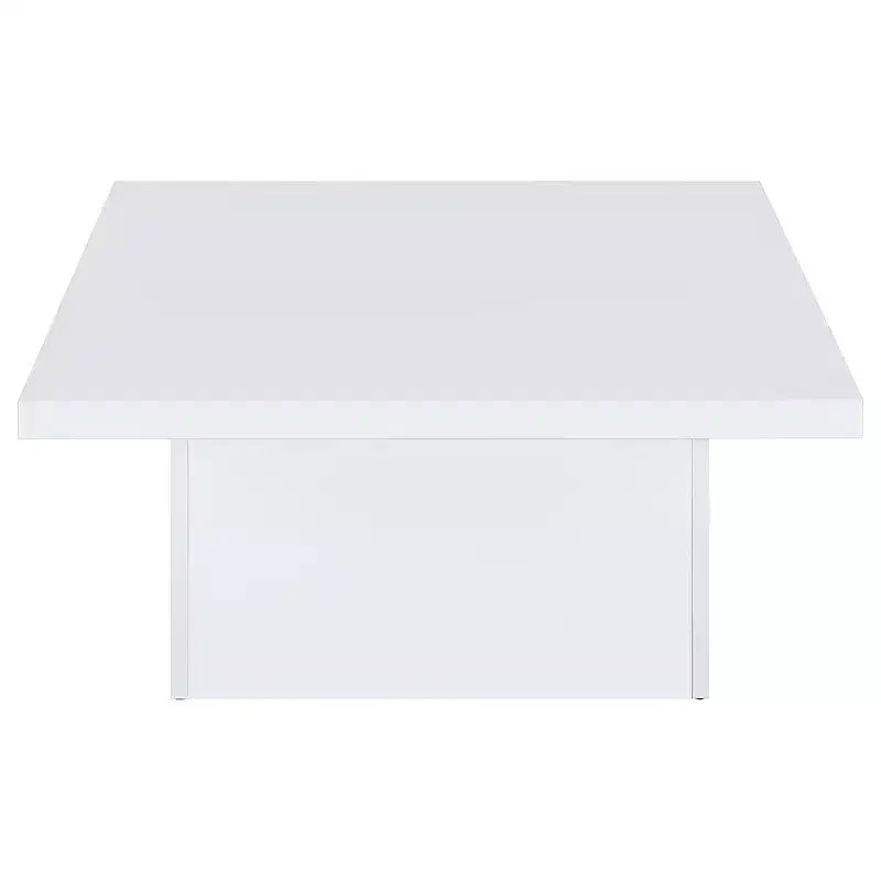 Square Engineered Wood Cocktail Coffee Table - Matte Black with Wood Grain Veneer