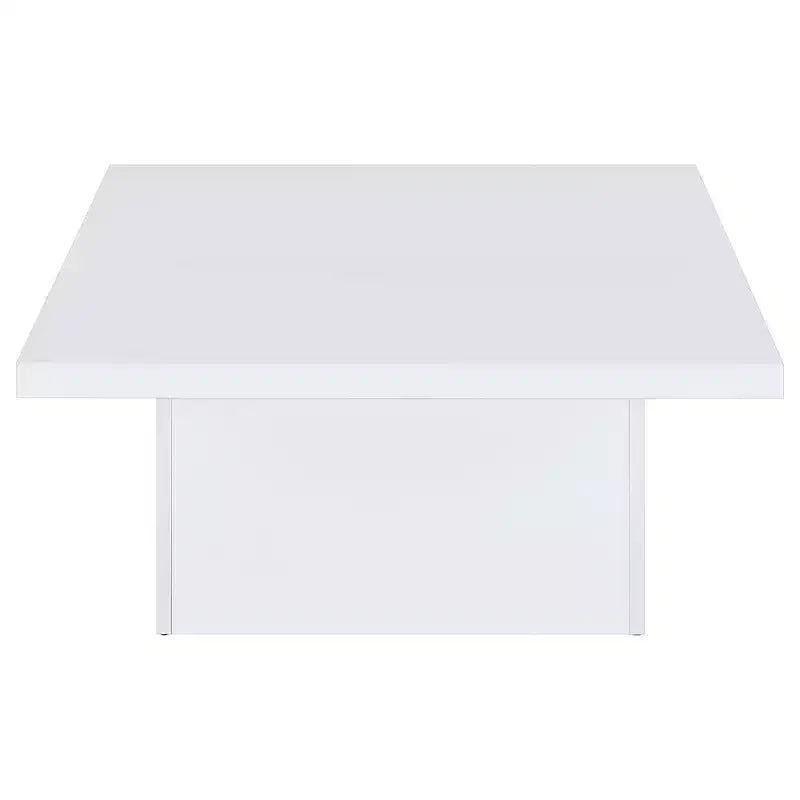 Square Engineered Wood Cocktail Coffee Table - Matte Black with Wood Grain Veneer