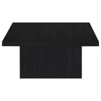 Table basse cocktail carrée en bois d'ingénierie – Noir mat avec placage façon grain de bois