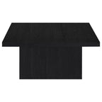 Table basse cocktail carrée en bois d'ingénierie – Noir mat avec placage façon grain de bois