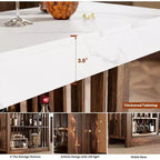 Table de bar longue de 63 po – Table de pub de hauteur comptoir avec 2 étagères de rangement, unité de bar moderne pour le petit-déjeuner, la salle à manger, le bistro, le salon