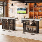 Table de bar longue de 63 po – Table de pub de hauteur comptoir avec 2 étagères de rangement, unité de bar moderne pour le petit-déjeuner, la salle à manger, le bistro, le salon